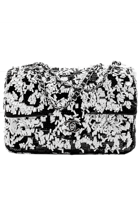 Black white sequin classic medium